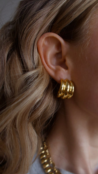 Vintage Girl Earrings- 24K GOLD