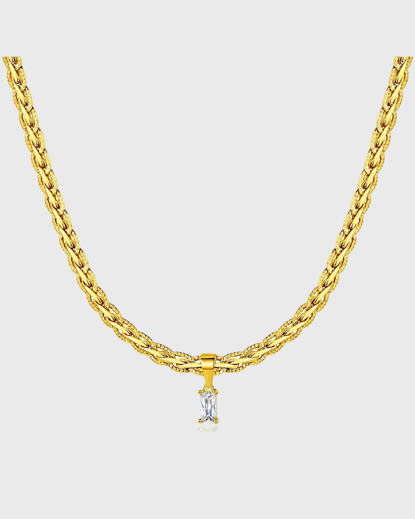 Holiday Dainty Stone Pendant -24k Gold