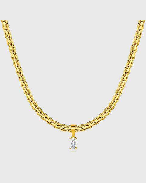 Holiday Dainty Stone Pendant -24k Gold