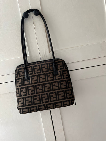 Fendi Zucca Business Bag Shoulder Canvas