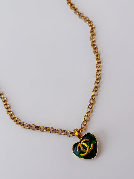 Chanel Charm Vintage Refurbished Designer Pendant Button necklace