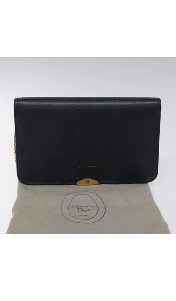 Vintage Christian Dior Shoulder Bag — Navy & Gold