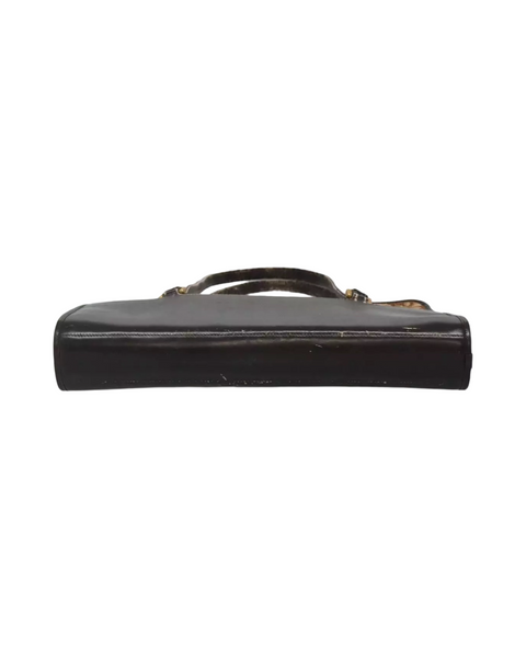 Christian Dior Navy Leather Brown Handle Bag