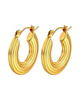 Ribbed Vintage Gold Earrings - 24K Gold