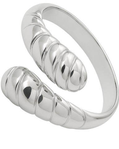 Johanna Ribbed Adjustable Ring -Sterling Silver