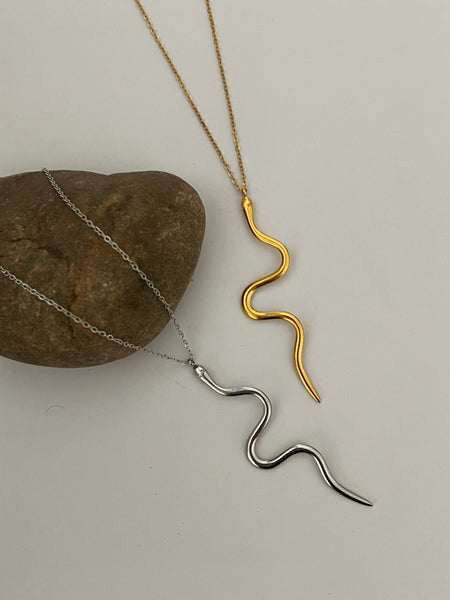 Snake Necklace -24k Gold