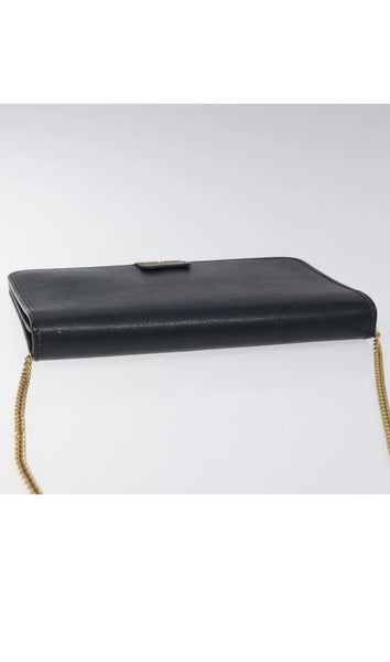 Vintage Christian Dior Shoulder Bag — Navy & Gold