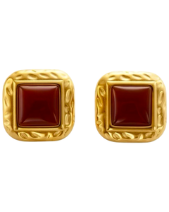 Ruby Vintage Earrings - 24K Gold