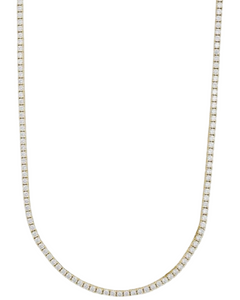 Tennis Necklace-24K Gold