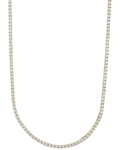 Tennis Necklace-24K Gold