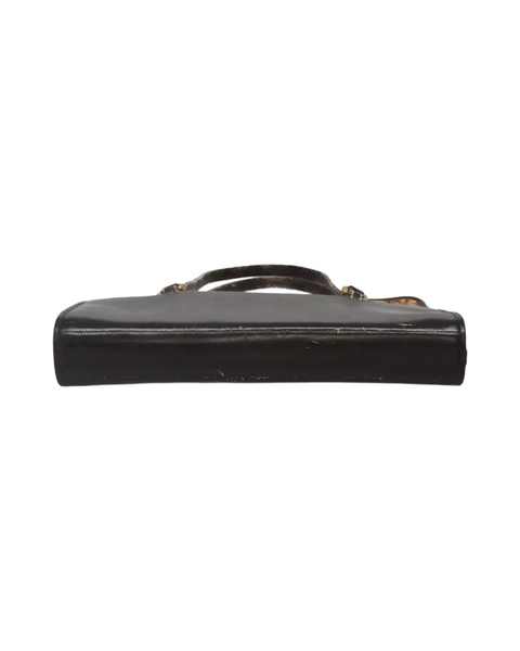 Christian Dior Navy Leather Brown Handle Bag