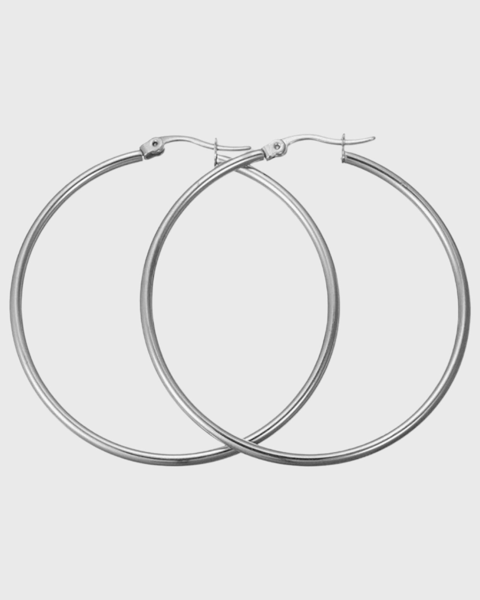 50mm Skinny Hoops (Silver)