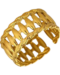 Eloise Adjustable Ring -24k Gold
