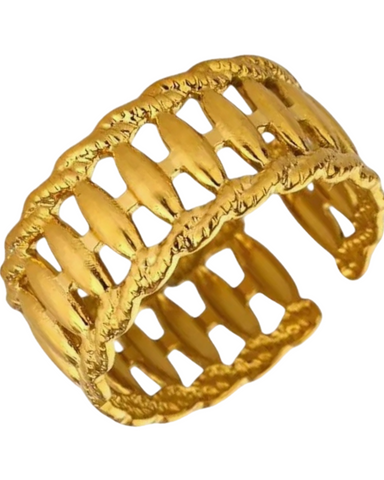 Eloise Adjustable Ring -24k Gold