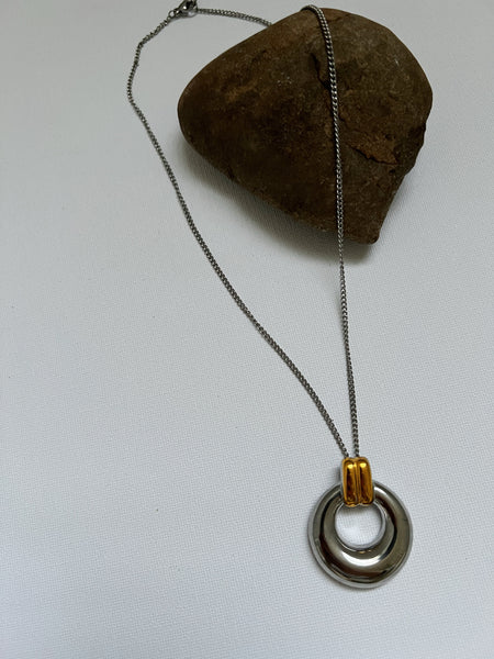 Mixed Metal Pendant Necklace