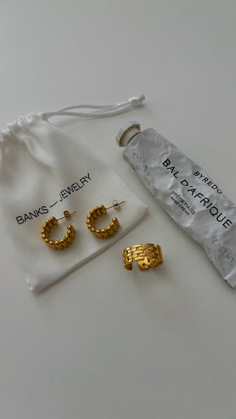 Maven Vintage Gold Earrings - 24k Gold