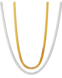 2 Piece 4mm Herringbone Set -24K Gold