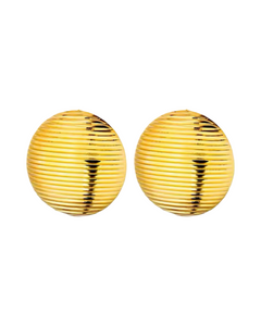 Rounded Rubbed Vintage Earrings - 24K Gold