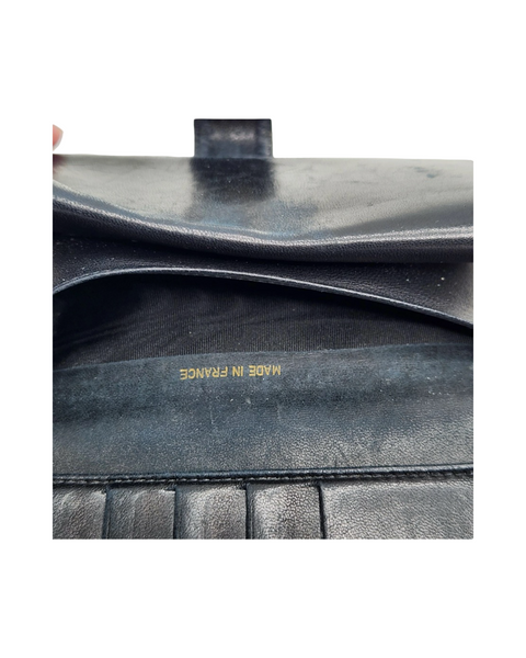 Chanel Black & Beige Caviar  Quilted Leather Long Wallet – Silver CC Logo