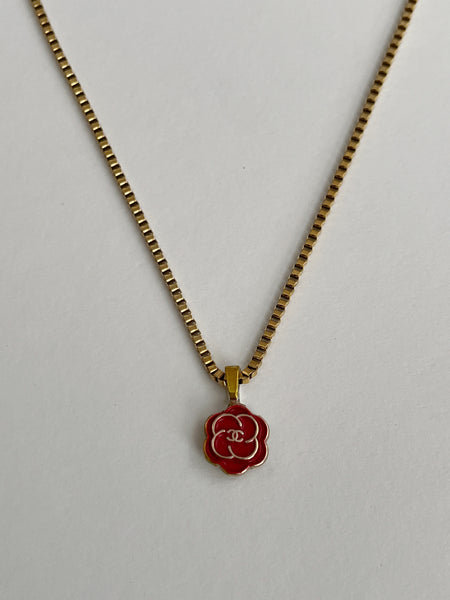 Chanel Charm Vintage Refurbished Designer Pendant Button necklace