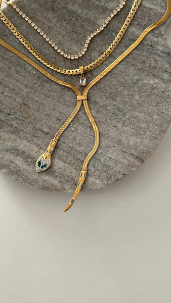 Holiday Dainty Stone Pendant -24k Gold