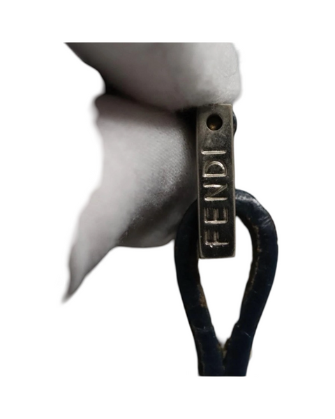 FENDI Zucchino Canvas Tote Bag Brown Black Silver