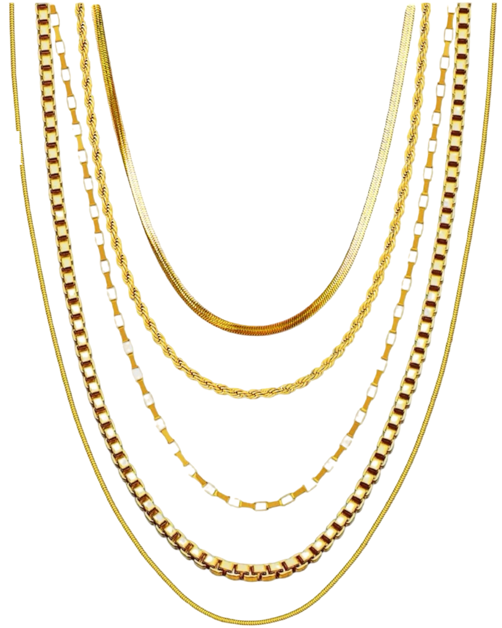 5 PIECE STACKING SET - 24K GOLD