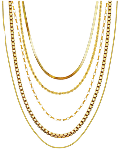 5 PIECE STACKING SET - 24K GOLD