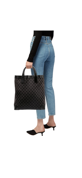 Vintage Gucci GG Monogram Tote — Black Leather & Canvas