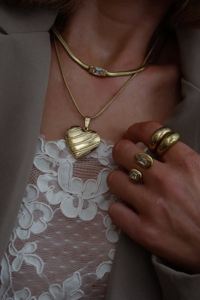 Ozzey Heart Locket  -24K Gold