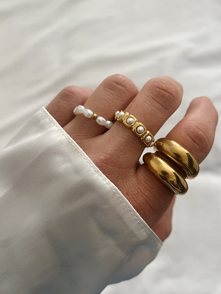 PRE- ORDER - SET OF 2 Pearl Adjustable Rings