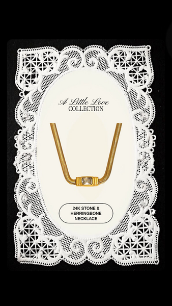 Fiona Stone Herringbone  -24K Gold