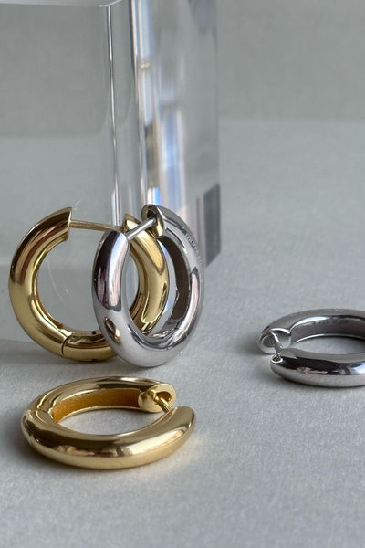15 mm Gold Huggies- (24K Gold)