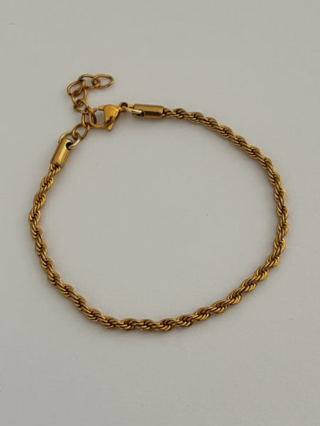 Edith Twisted Rope Bracelet (18k Gold Plated)