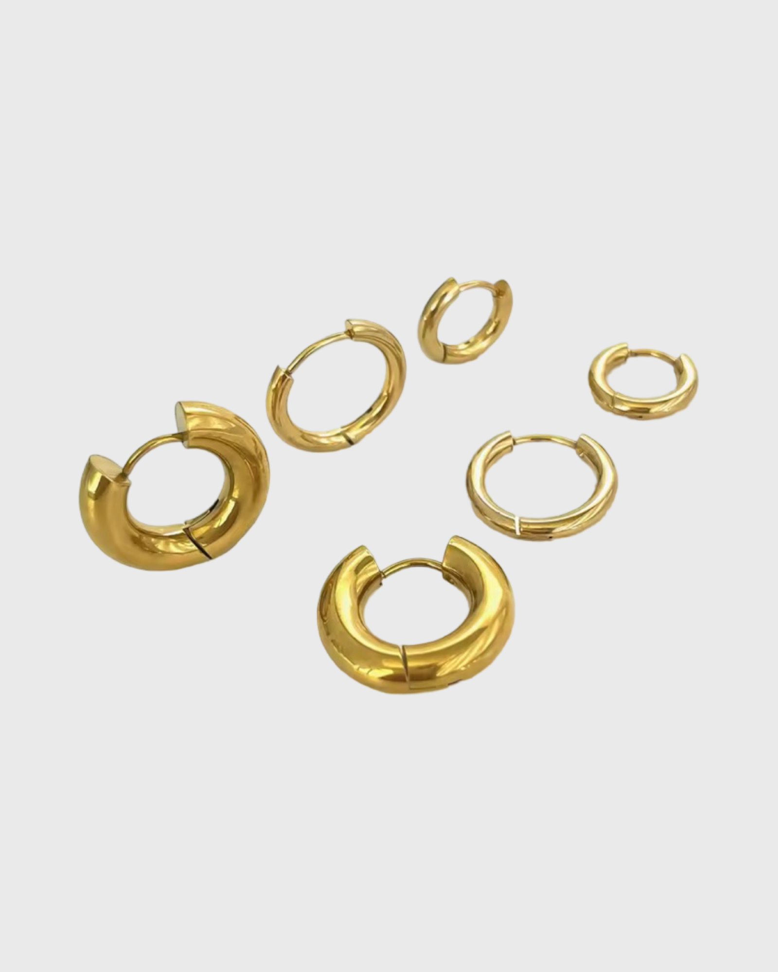 3 Piece Huggie Set-24K Gold