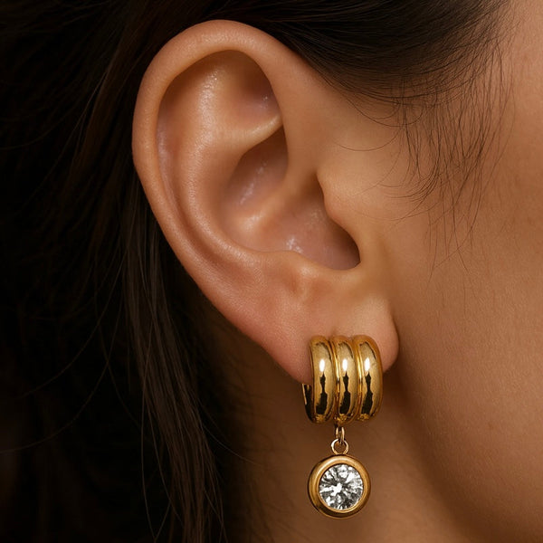 Junie Stone Earrings (24K Gold)