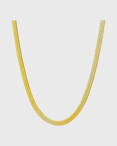 OG 5mm Herringbone Chain Necklace -24k Gold