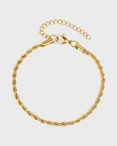 Edith Twisted Rope Bracelet (18k Gold Plated)