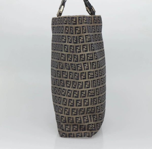 Vintage Fendi Zucchino Canvas Tote — Navy & Silver