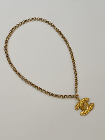 Chanel Charm Vintage Refurbished Designer Pendant Button necklace