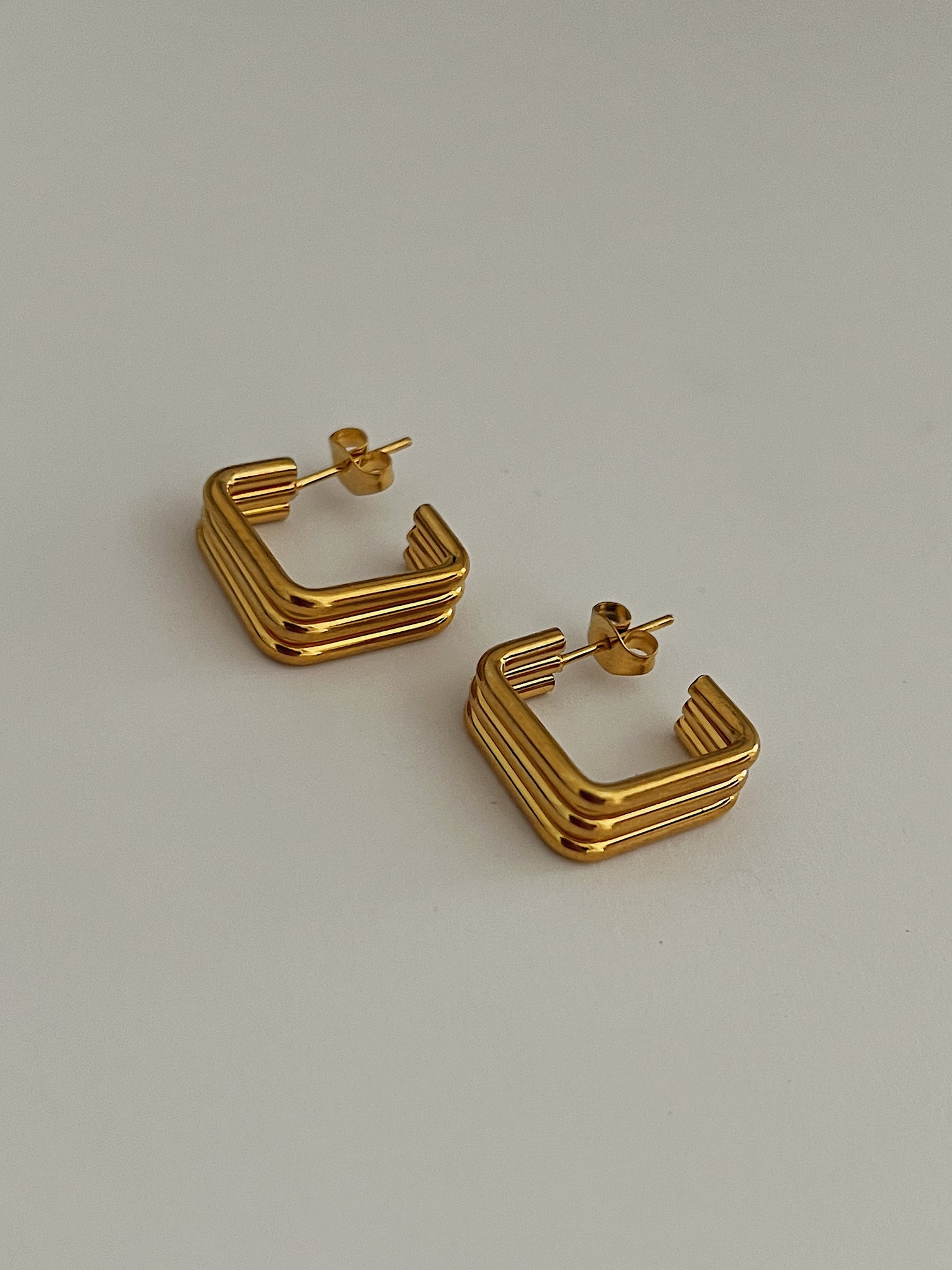 Echo Vintage Gold Earrings - Sterling Silver