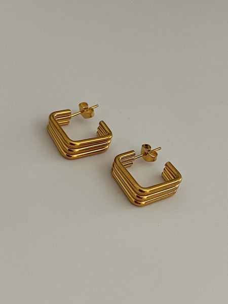 Echo Vintage Gold Earrings - Sterling Silver