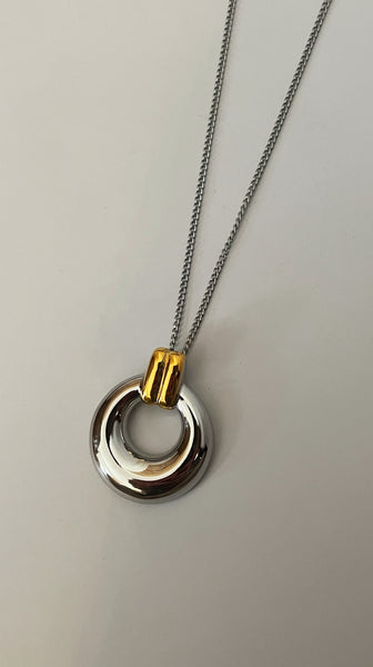 Mixed Metal Pendant Necklace