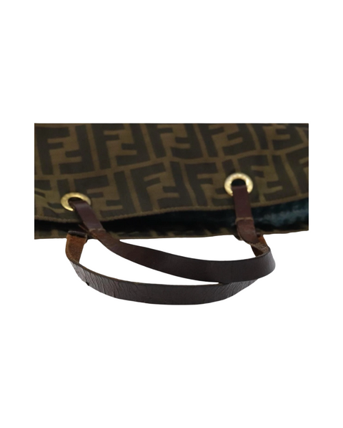 Vintage Fendi Zucca Canvas Tote Bag – Black/Brown