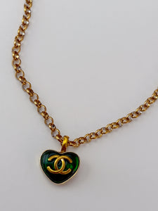 Chanel Charm Vintage Refurbished Designer Pendant Button necklace