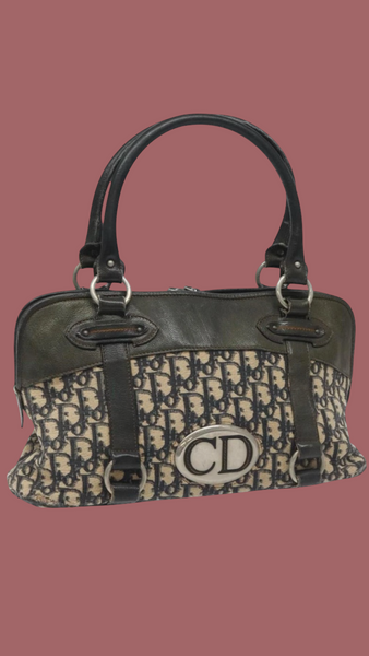 Vintage Christian Dior Canvas Handbag — Navy