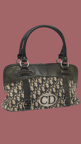 Vintage Christian Dior Canvas Handbag — Navy