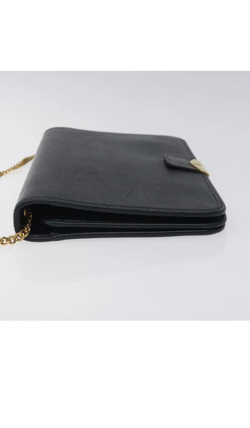 Vintage Christian Dior Shoulder Bag — Navy & Gold