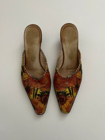 Vintage Hand Painted Mules