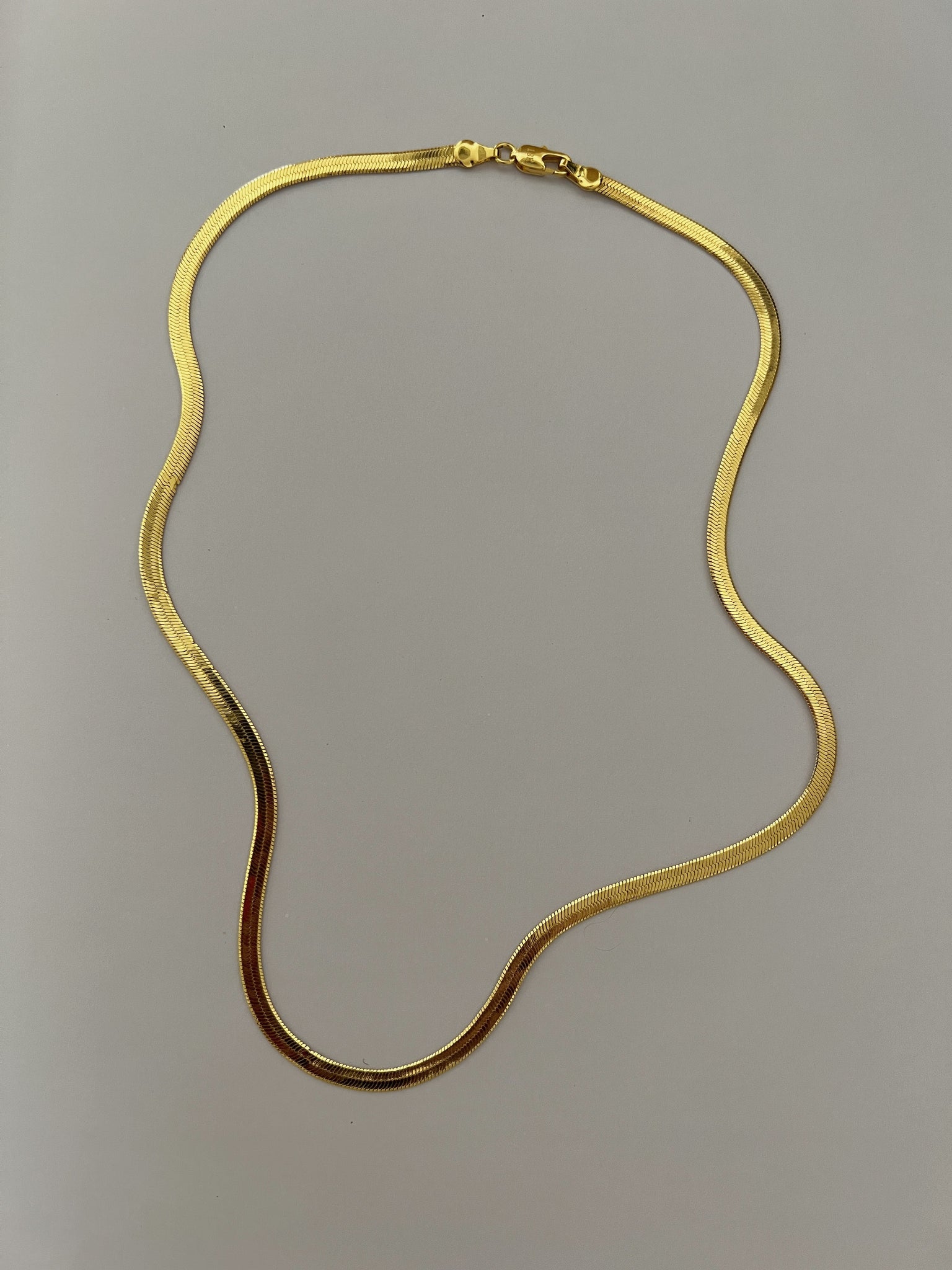 OG 5mm Herringbone Chain Necklace -24k Gold